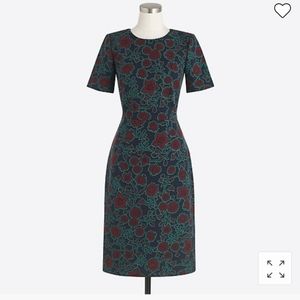 J Crew Short-Sleeve Floral Printed Dress